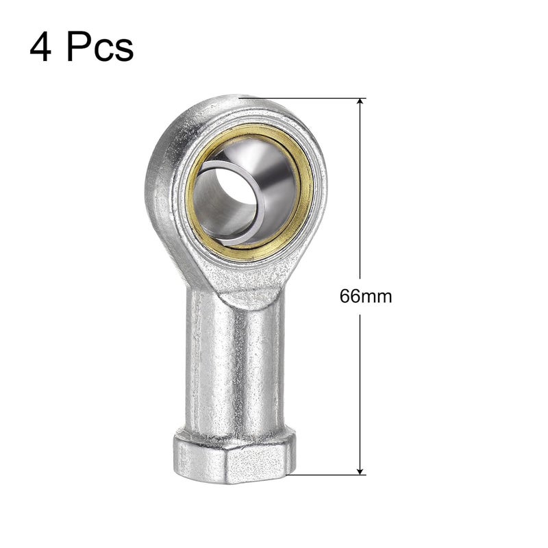 uxcell 4 قطع SI12TK PHSA12 M12 محمل نهاية قضيب أنثوي M12x1.75 خيوط يمنى، وصلات ذات تشحيم ذاتي، تشمل صمولة قفل - Image 2